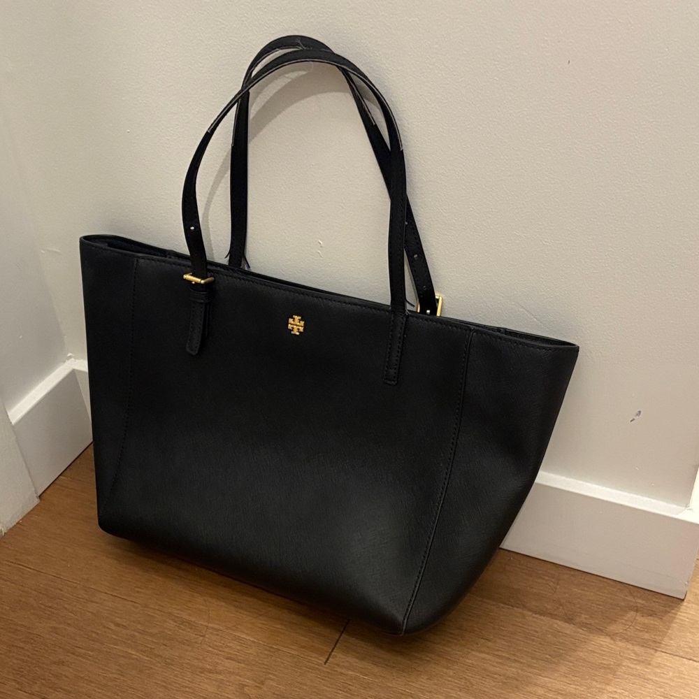 Tory Burch black leather tote